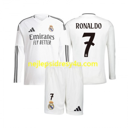 Fotbalový Dres Real Madrid Cristiano Ronaldo 7 Dětské Domácí 2024/25 Dlouhý Rukáv